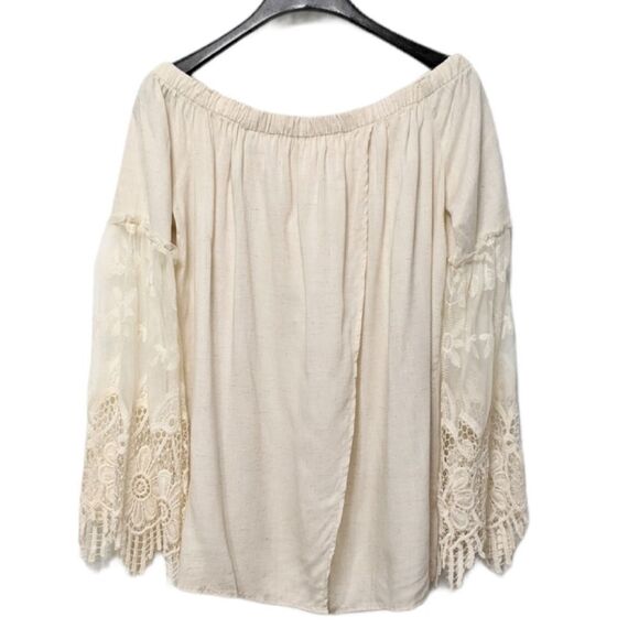 HUMMINGBIRD Lace Embroidered Off Shoulder Top M - Picture 5 of 8
